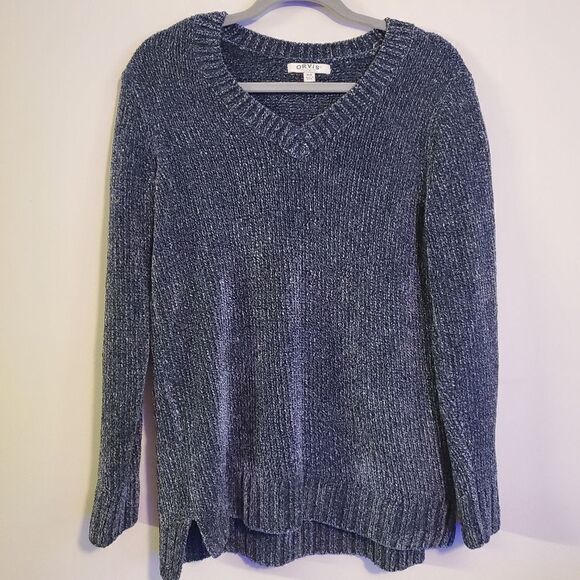 ORVIS SUPER SOFT POLYESTER SWEATER BLUE SIZE MEDIUM - Picture 1 of 8